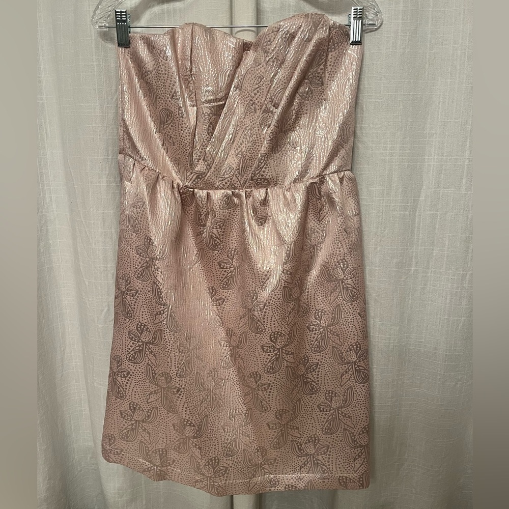 Shimmer pink strapless dress
